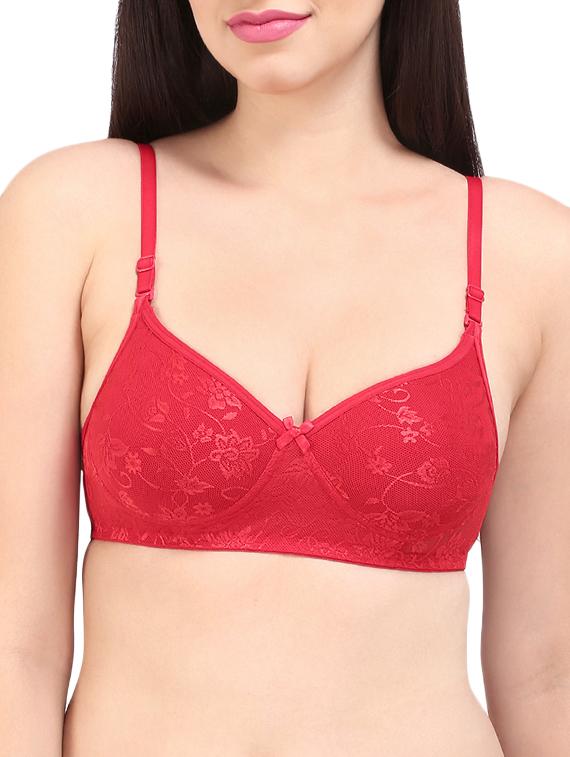 detachable strap bow patch floral bra - 16120401 -  Zoom Image - 0