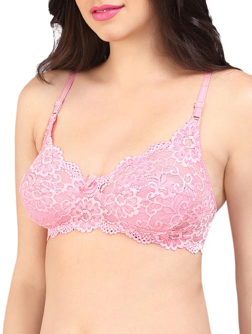 floral laced full coverage bra - 16120422 - Standard Image - 0