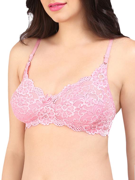 floral laced full coverage bra - 16120422 - Zoom Image - 0