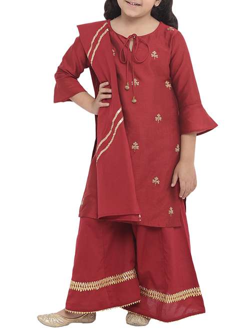 red cotton suit set - 16128717 - Standard Image - 0