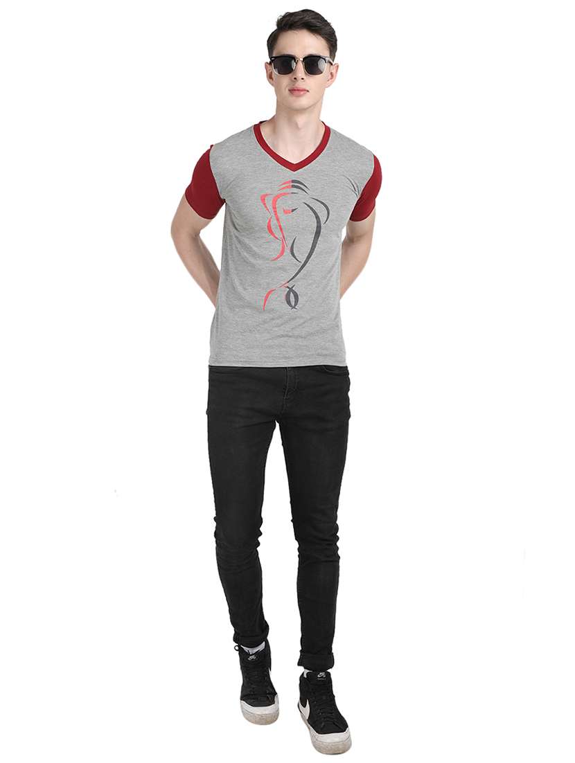 grey printed tshirt - 16128801 -  Standard Image - 3
