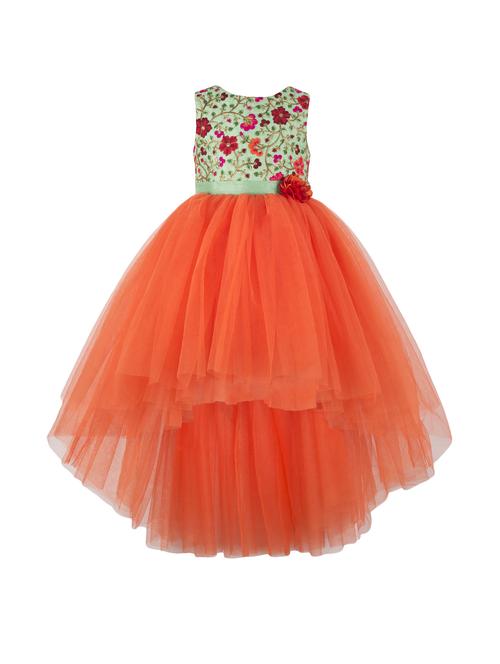 orange net frock - 16130800 - Standard Image - 0