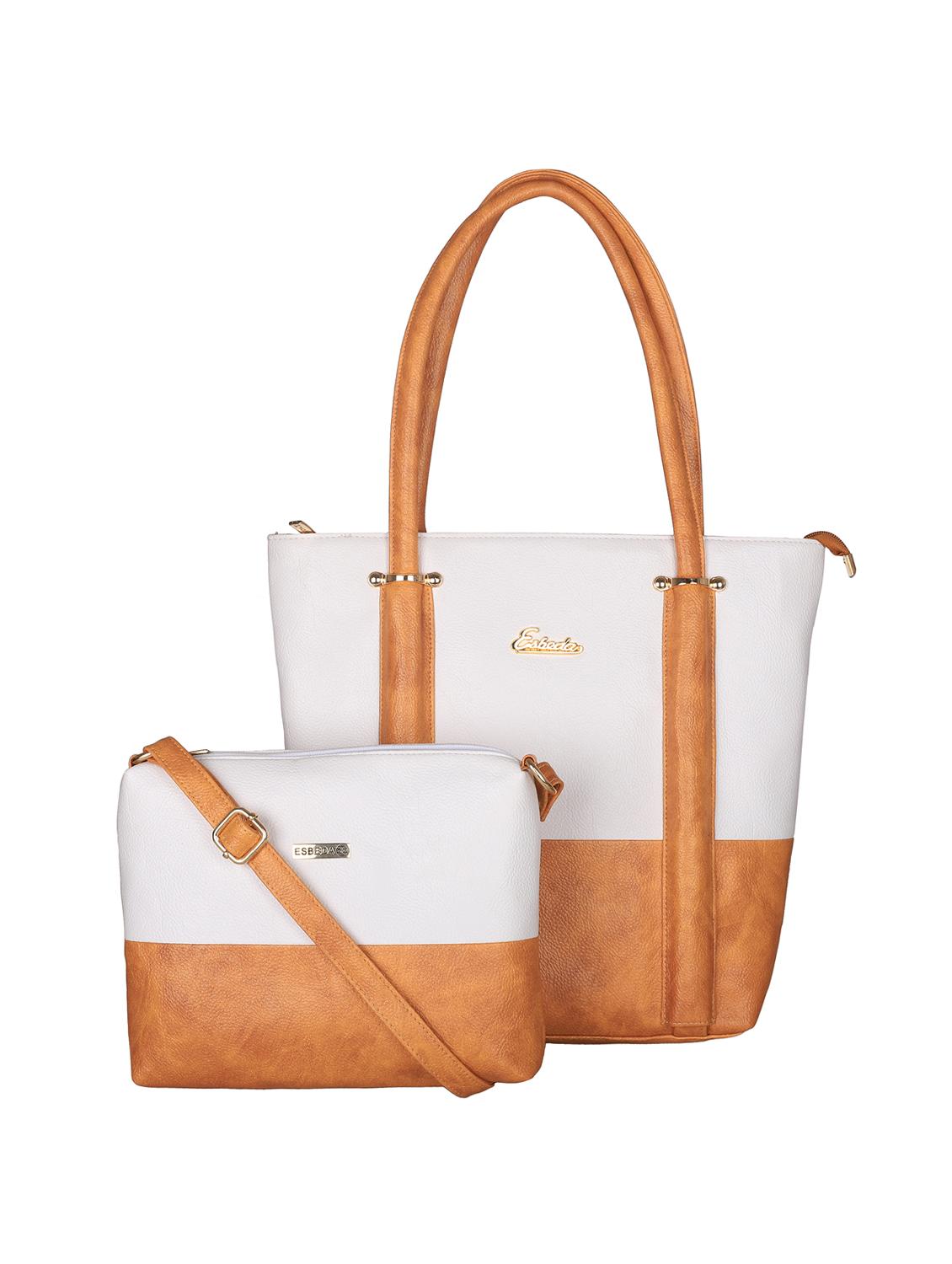 white leatherette (pu) regular handbag and sling bag combo - 16131461 - Zoom Image - 0
