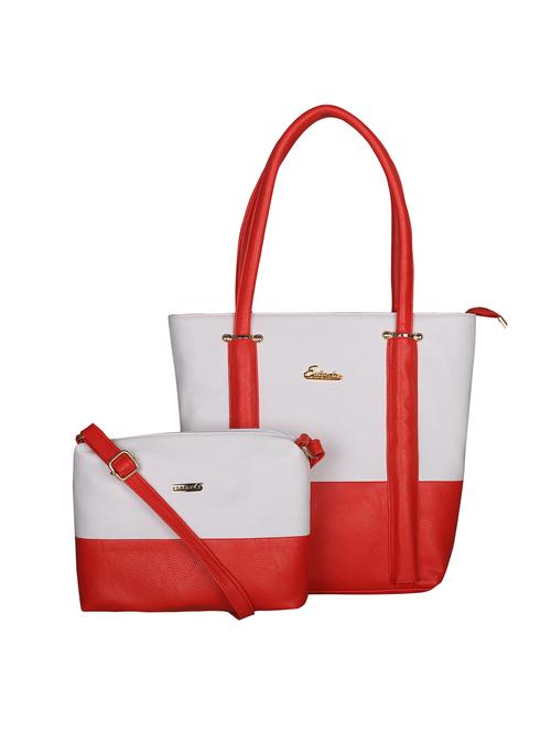 red leatherette (pu) regular handbag and sling bag combo - 16131463 - Standard Image - 0