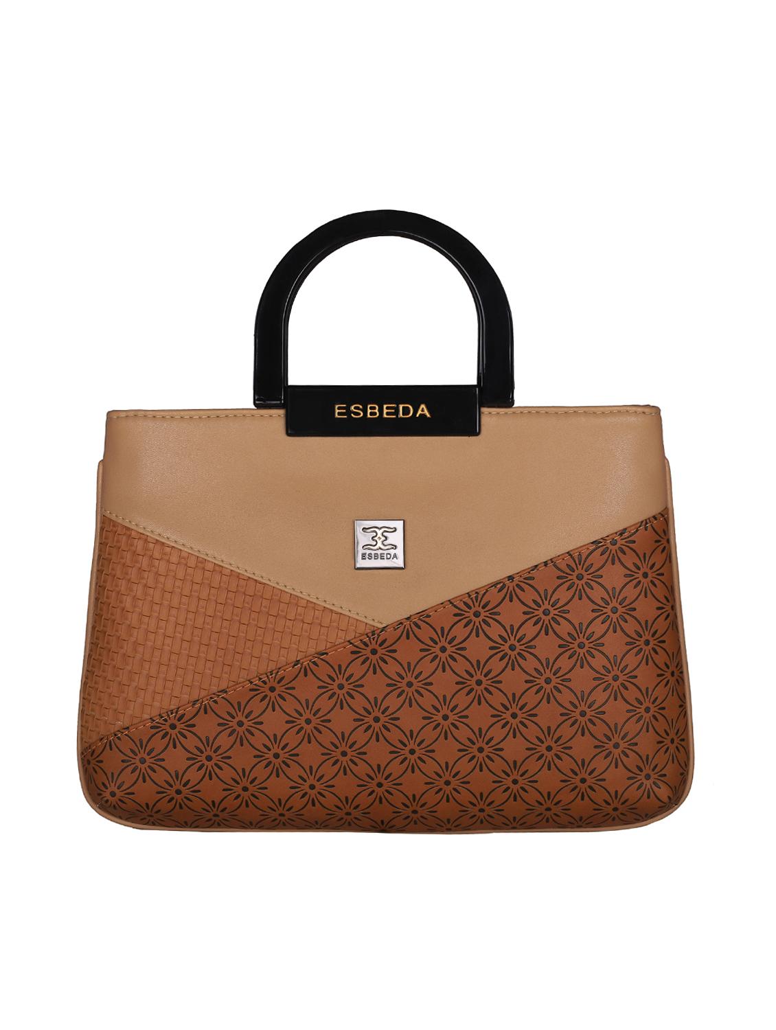 brown leatherette (pu) regular handbag - 16131467 -  Zoom Image - 0