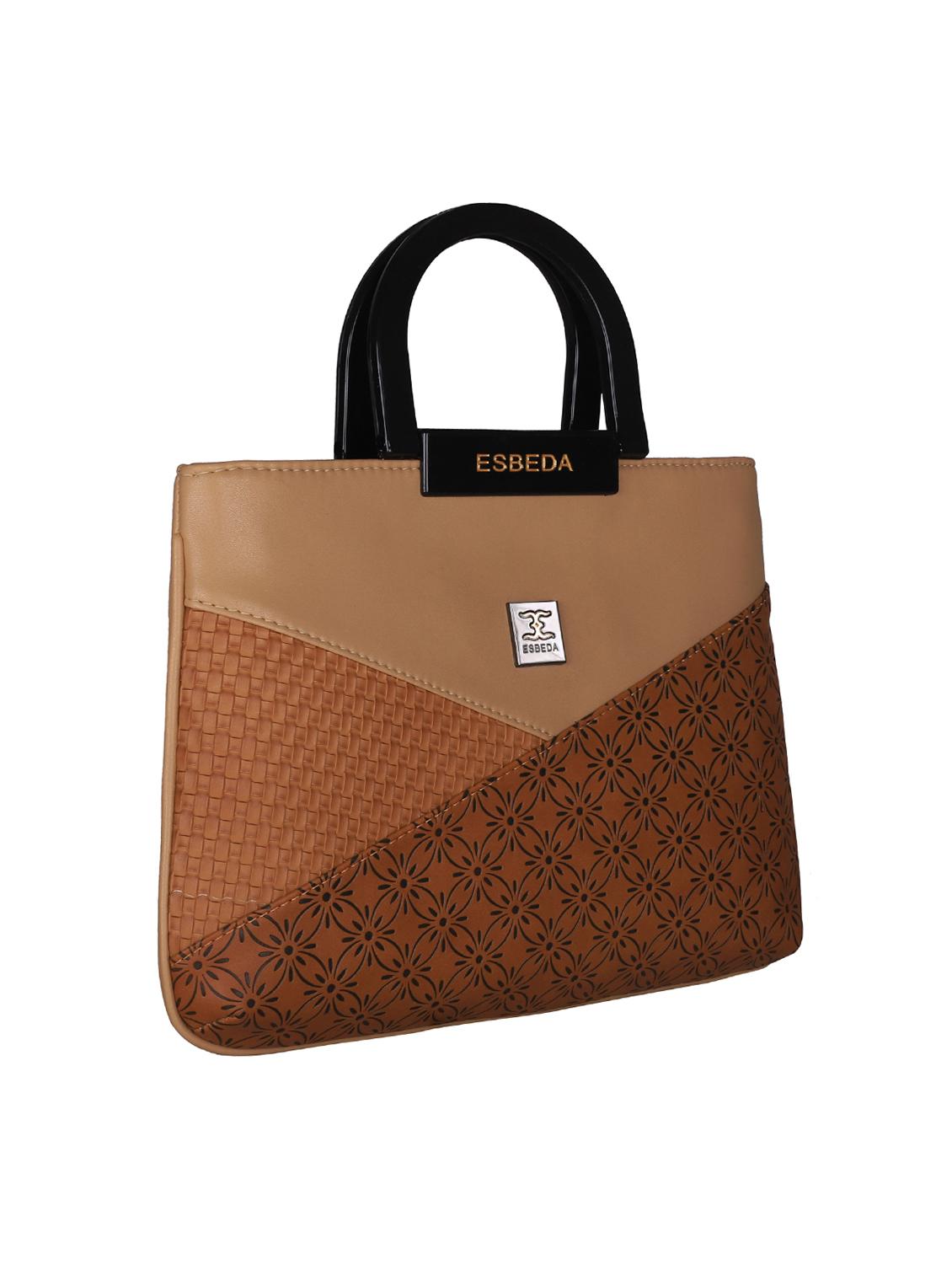 brown leatherette (pu) regular handbag - 16131467 - Standard Image - 3