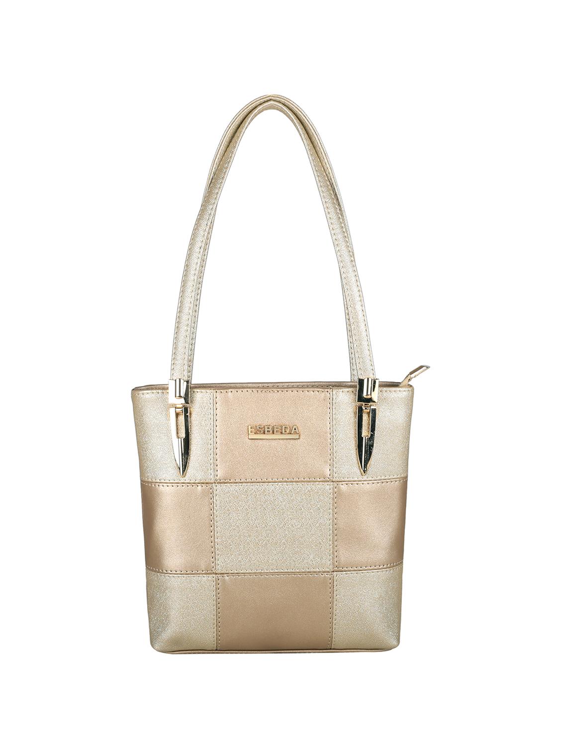gold leatherette (pu) handbag - 16131478 -  Zoom Image - 0