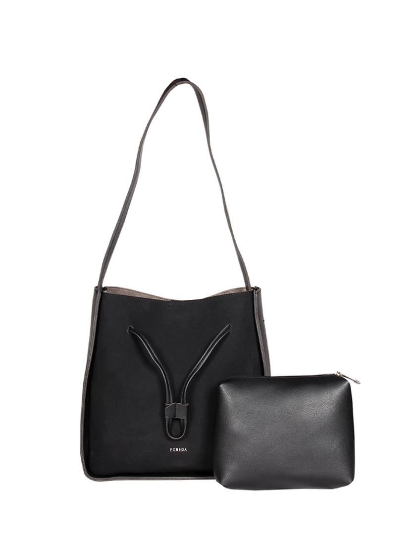 black leatherette (pu) regular tote and sling bag combo - 16131502 -  Zoom Image - 0
