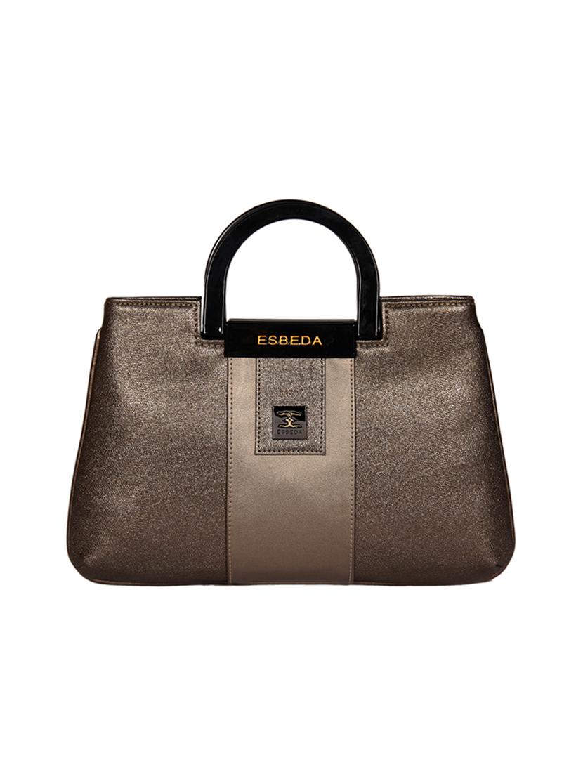 brown leatherette (pu) regular handbag - 16131542 -  Zoom Image - 0