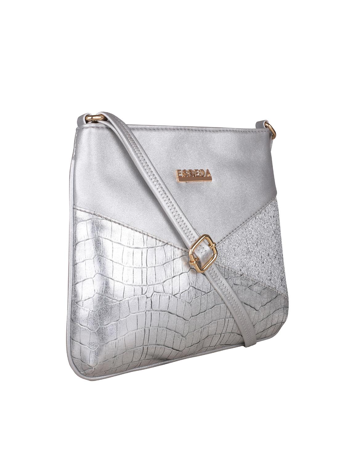 silver leatherette (pu) sling bag - 16131561 - Standard Image - 3