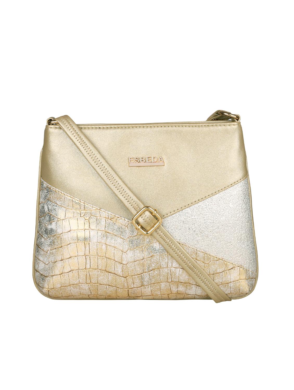 gold leatherette (pu) sling bag - 16131564 - Zoom Image - 0
