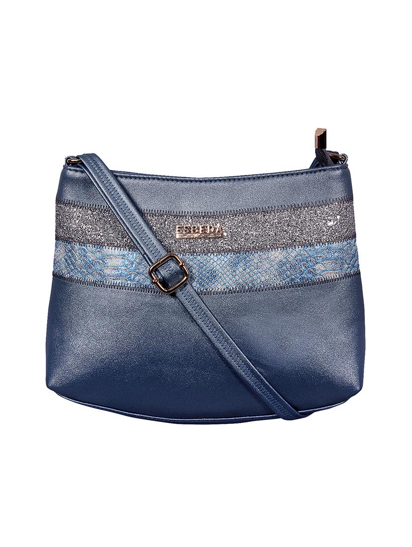 blue leatherette (pu) sling bag - 16131565 - Zoom Image - 0