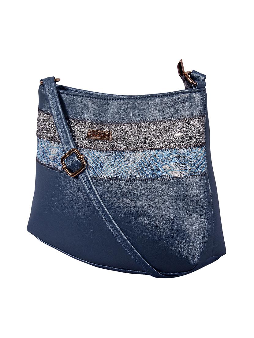 blue leatherette (pu) sling bag - 16131565 - Standard Image - 3