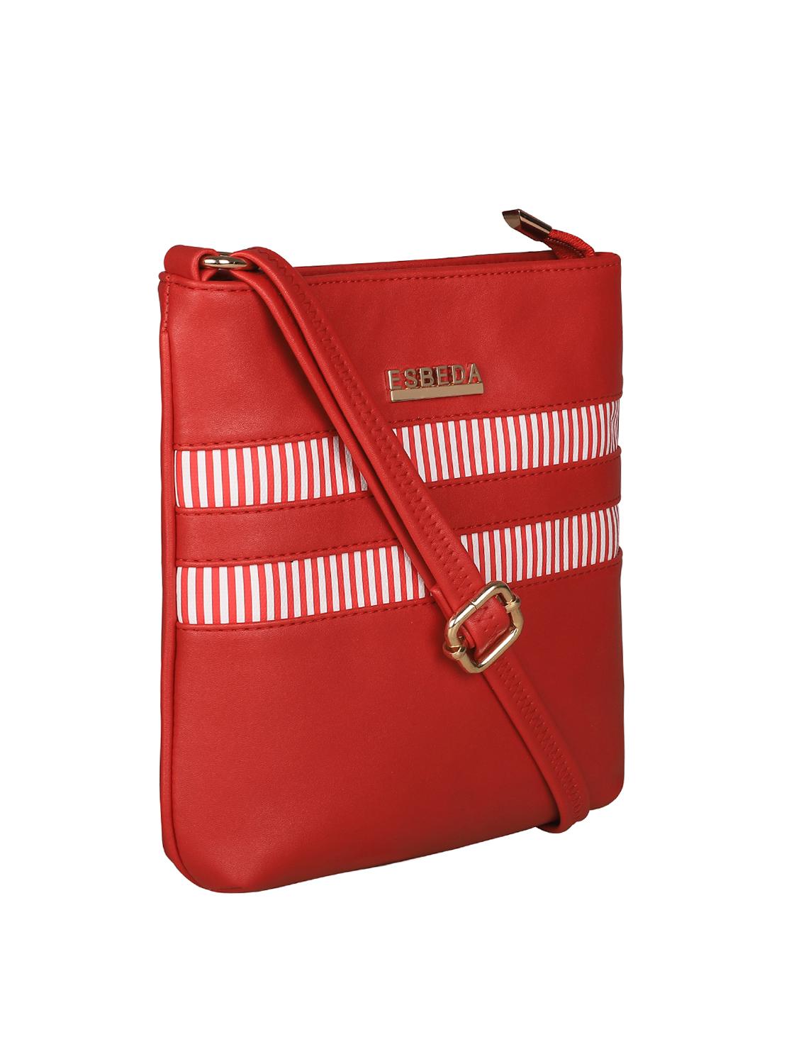 red leatherette (pu) sling bag - 16131586 - Standard Image - 3