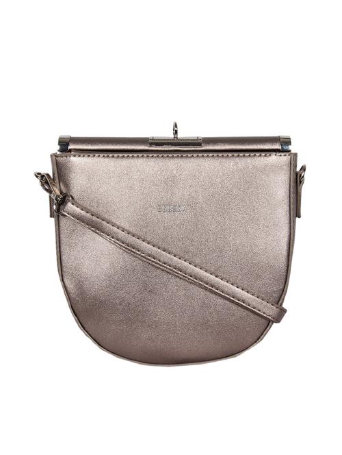 gold leatherette (pu) regular sling bag - 16131603 - Standard Image - 0