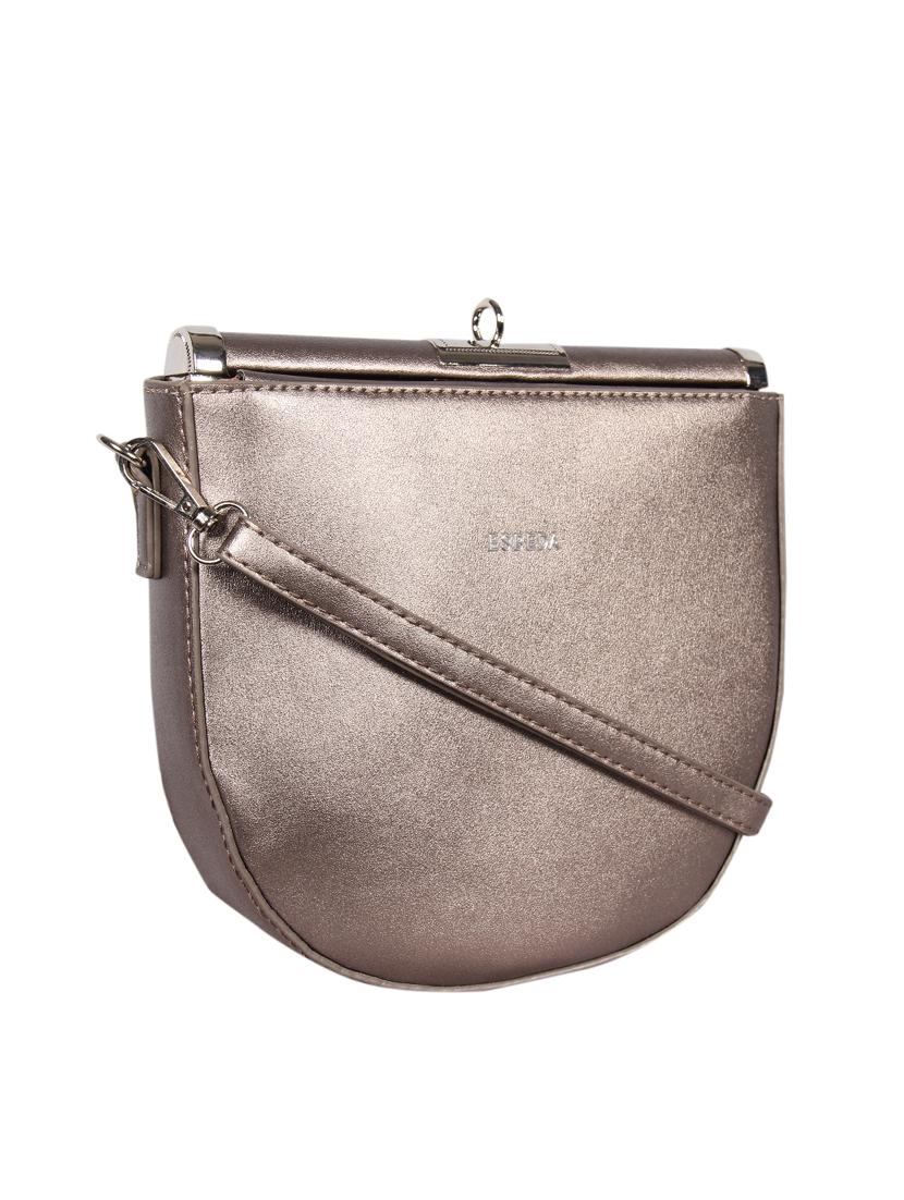 gold leatherette (pu) regular sling bag - 16131603 - Standard Image - 3
