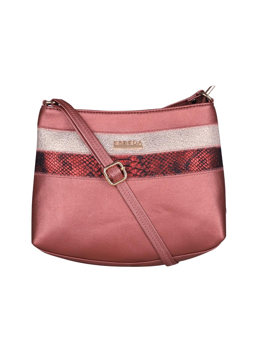 maroon leatherette (pu) sling bag - 16131714 - Zoom Image - 0