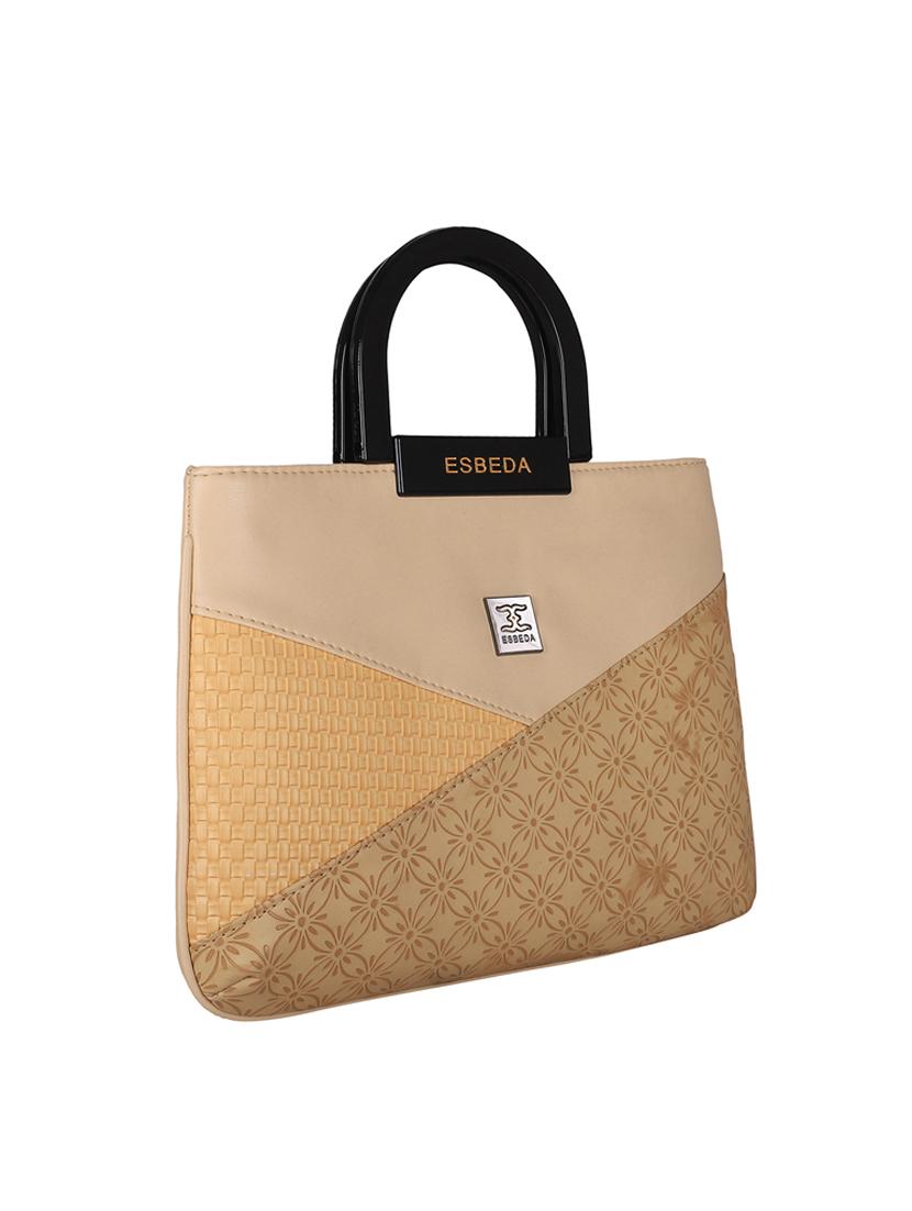 beige leatherette (pu) regular handbag - 16131719 - Standard Image - 3