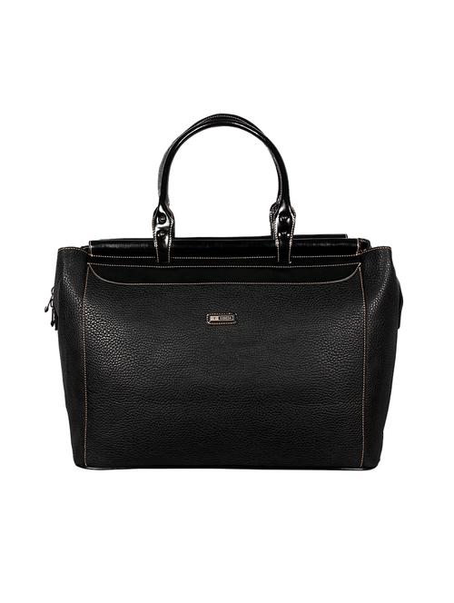 black leatherette (pu) satchel - 16131725 - Standard Image - 0
