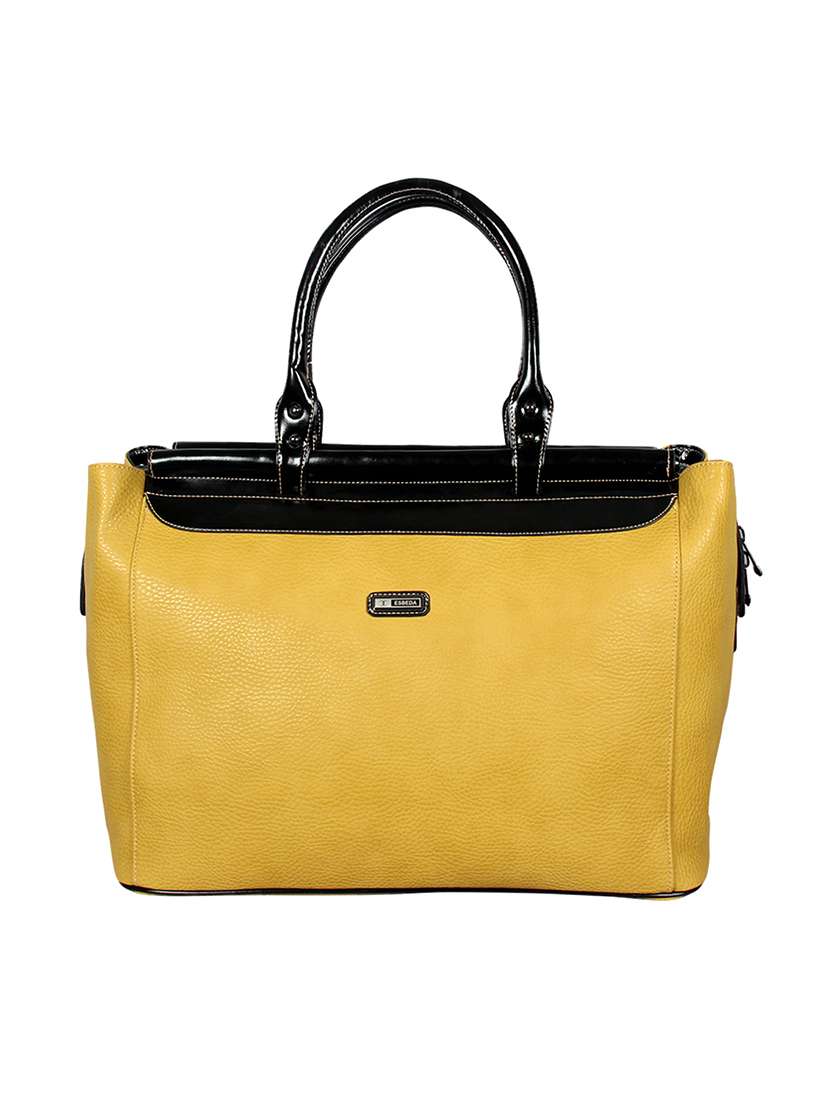yellow leatherette (pu) satchel - 16131727 - Zoom Image - 0