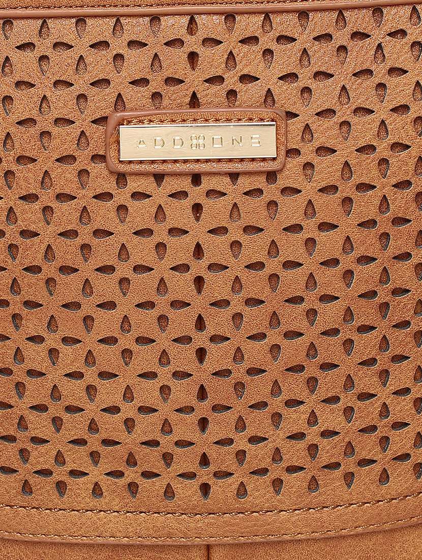 tan leatherette (pu) sling bag - 16131996 -  Standard Image - 3