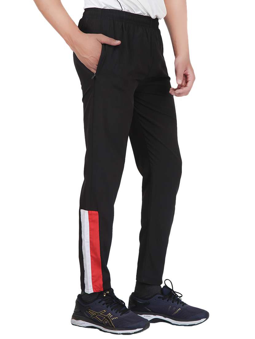 black cotton full length track pant