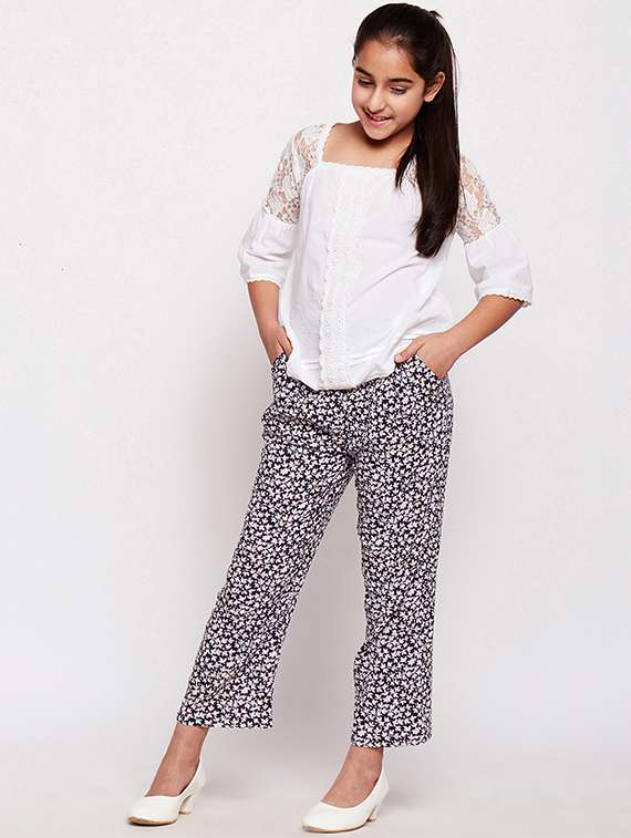 navy blue viscose casual trouser - 16132546 - Standard Image - 3