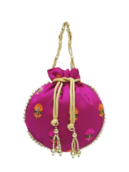 pink silk ethnic potli - 16133528 - Standard Image - 0