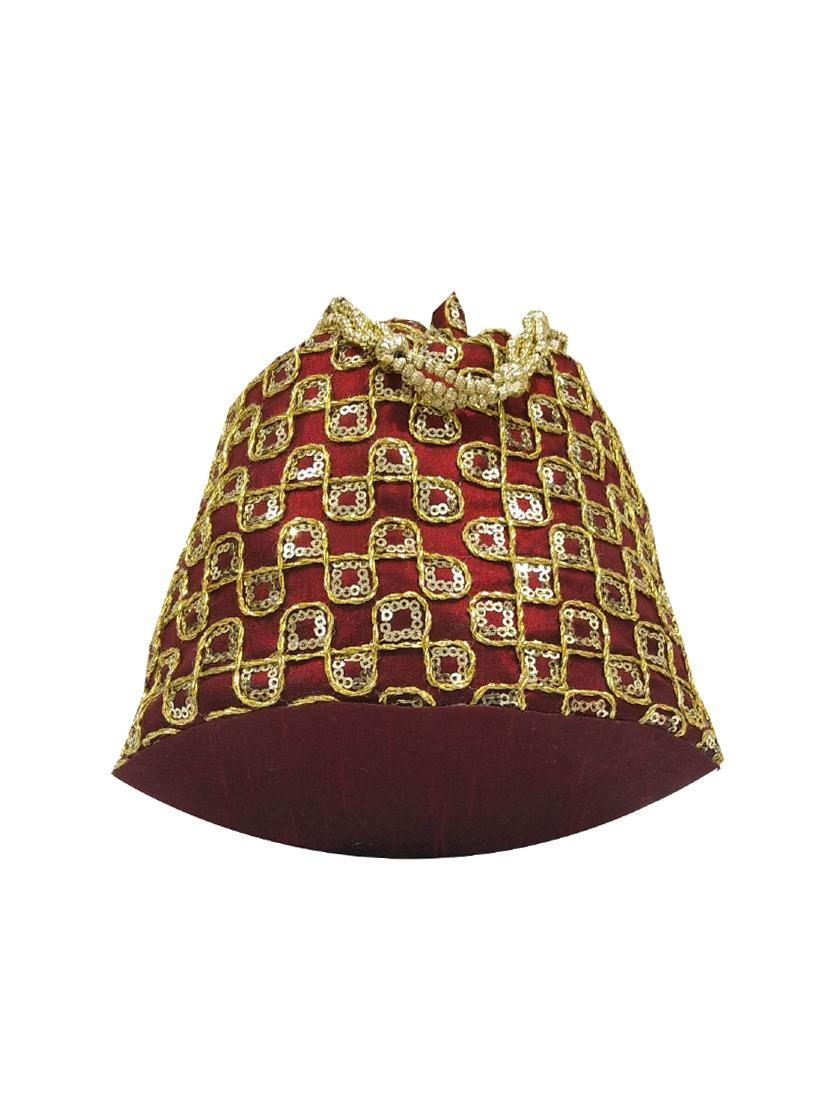 maroon silk ethnic potli - 16133529 - Standard Image - 3