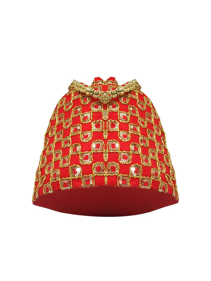 red silk ethnic potli - 16133533 - Standard Image - 3