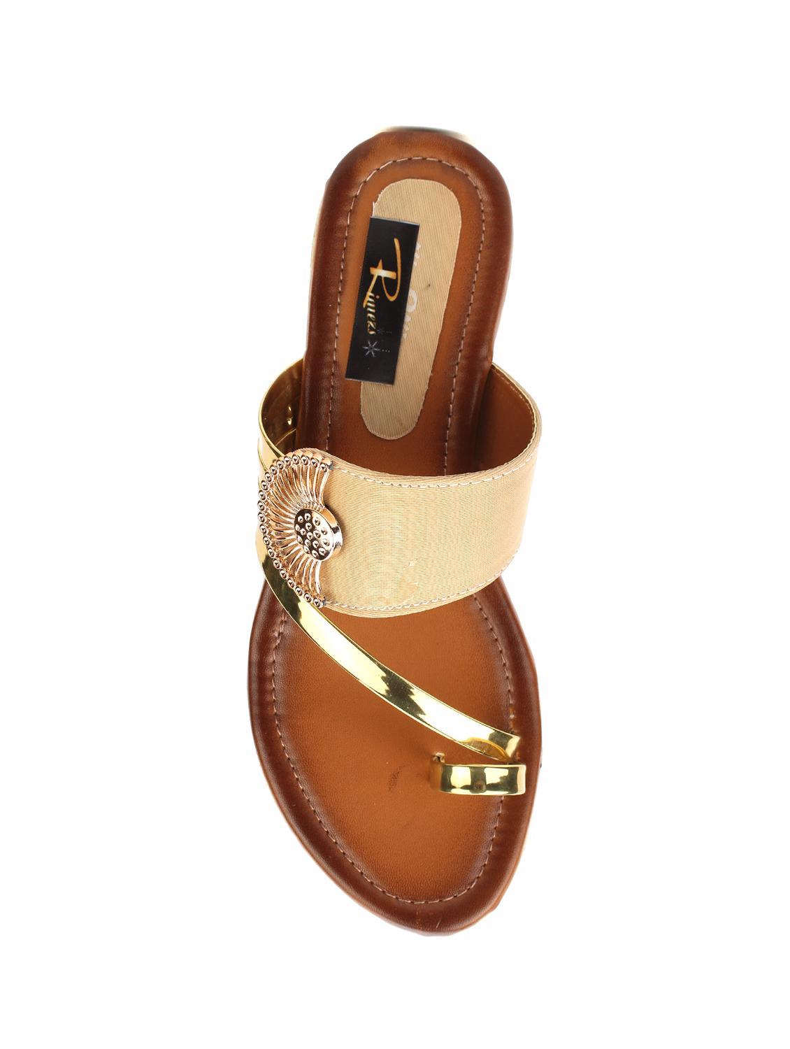 gold one toe sandals - 16135554 - Standard Image - 3