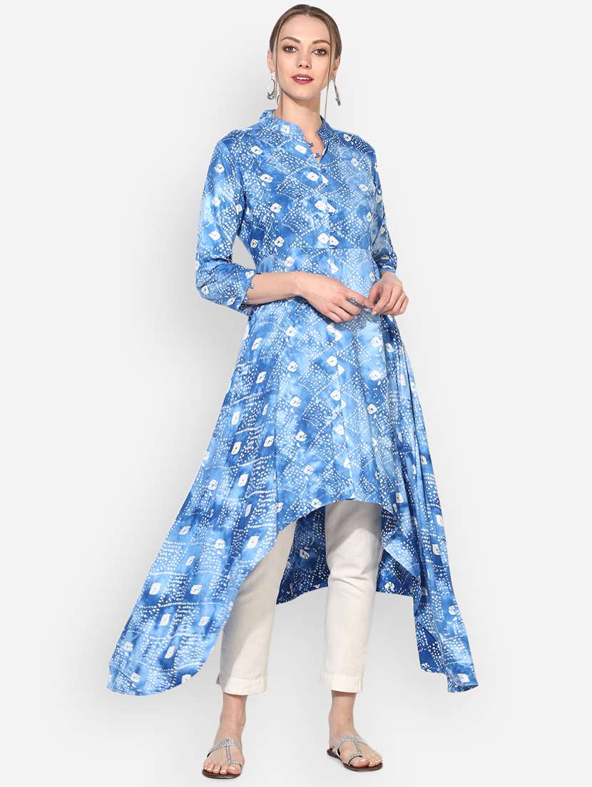 printed asymmetric kurta