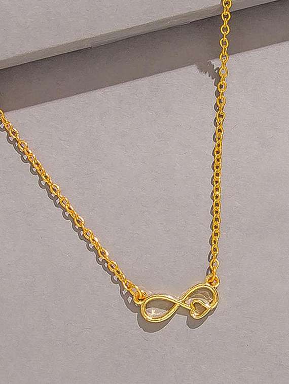 gold metal long necklace