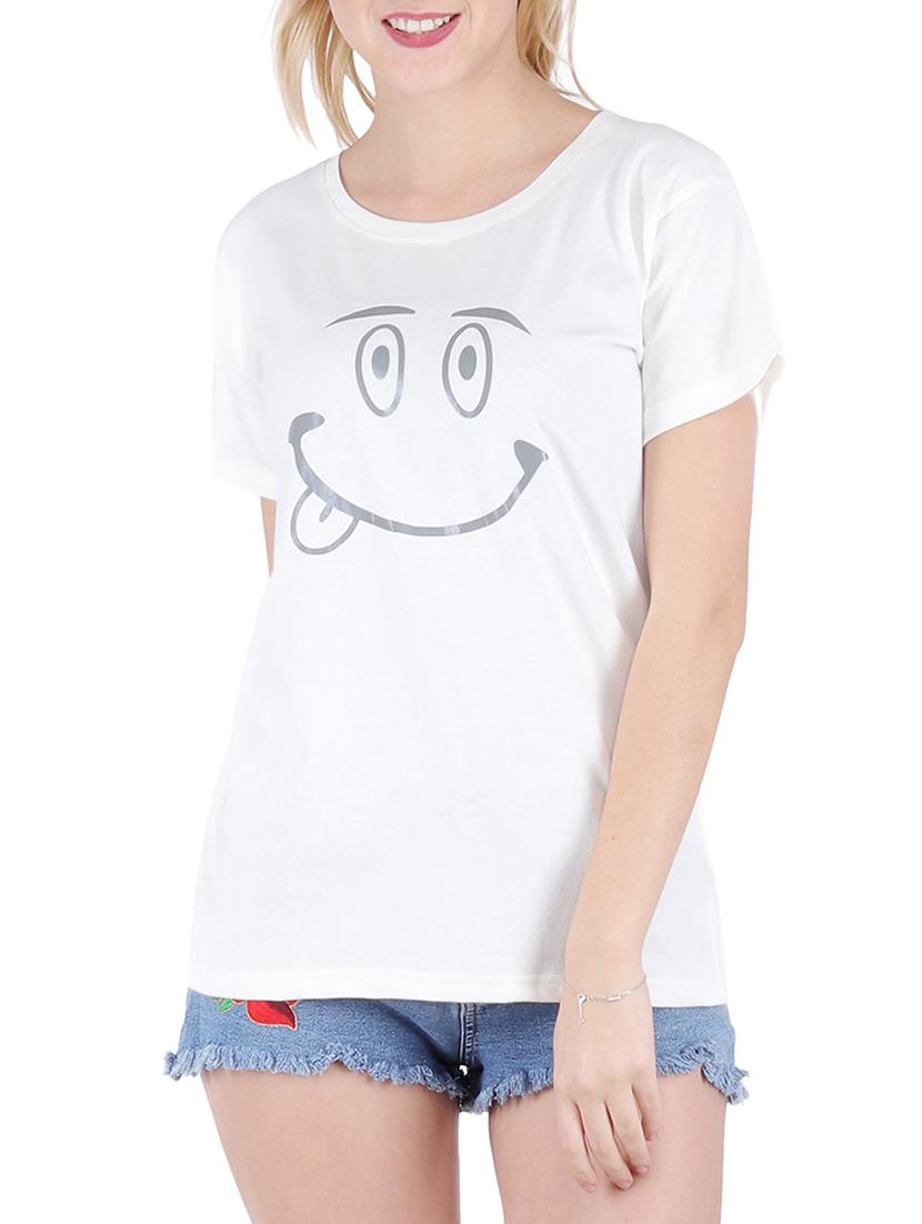round neck graphic print tee - 16138000 - Zoom Image - 0
