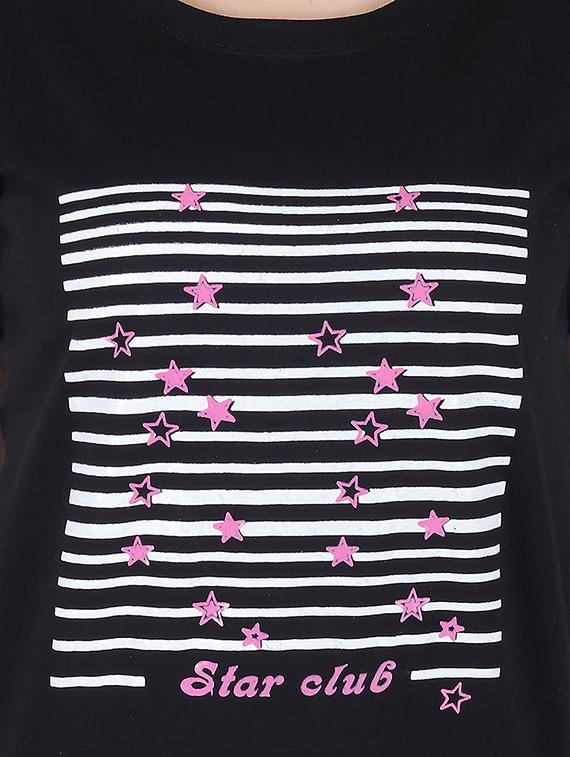 round neck graphic print tee - 16138002 - Standard Image - 3