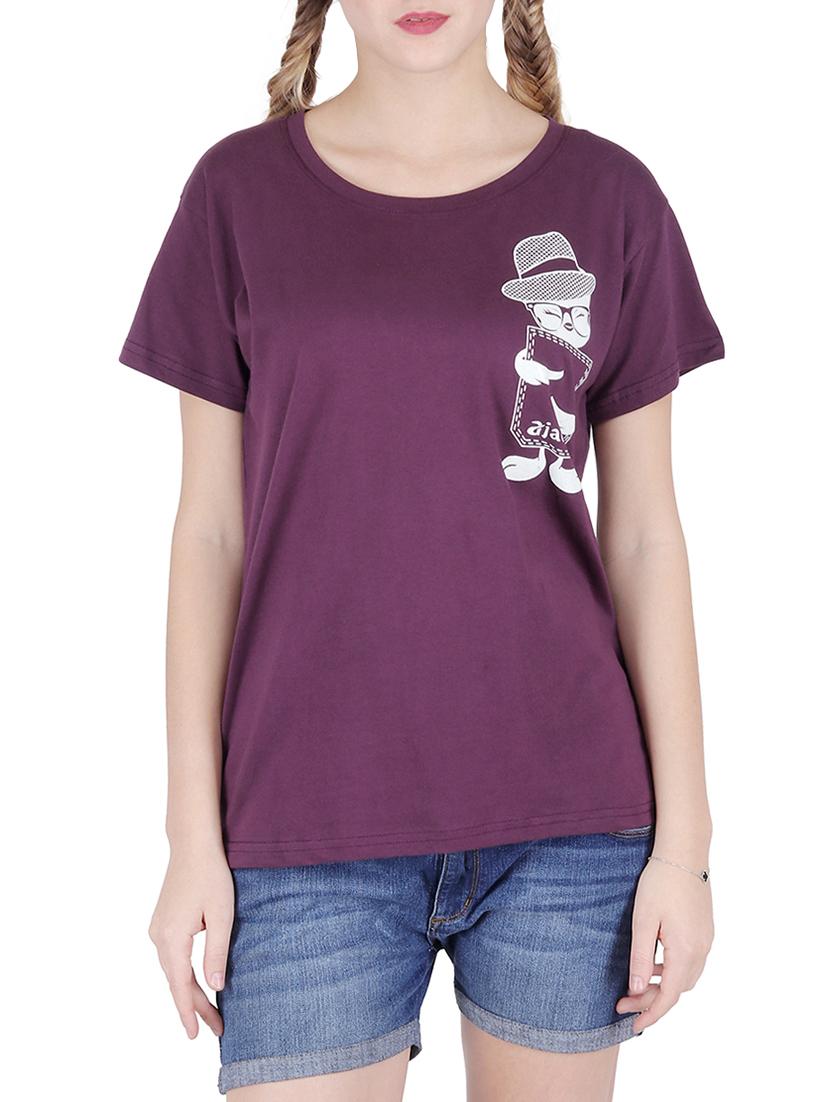 round neck graphic print tee - 16138014 - Zoom Image - 0