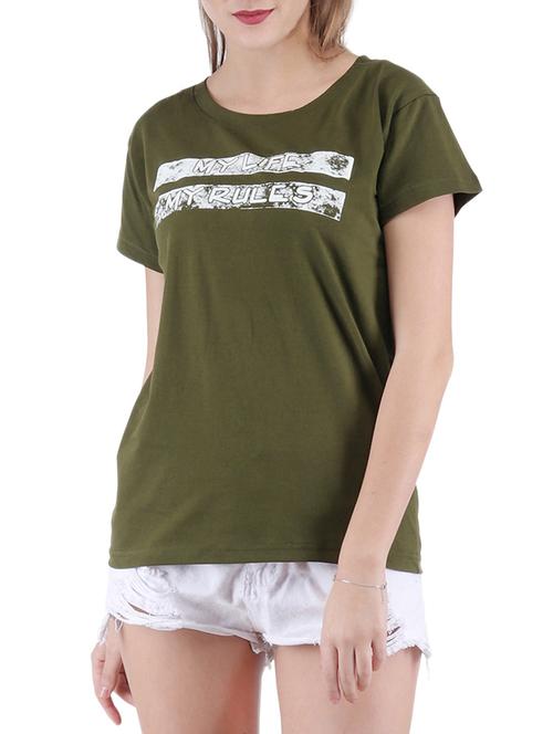 round neck graphic print tee - 16138027 - Standard Image - 0
