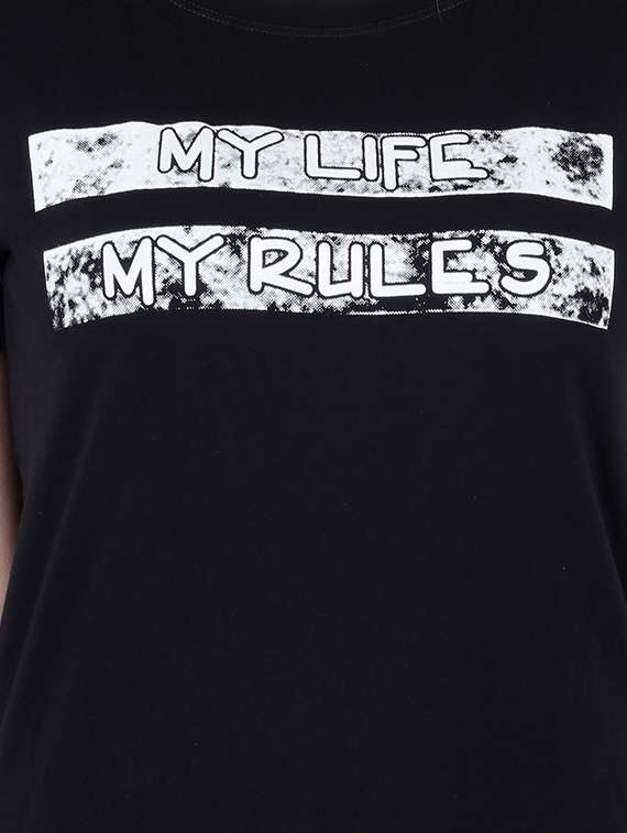 round neck graphic print tee - 16138028 -  Standard Image - 3