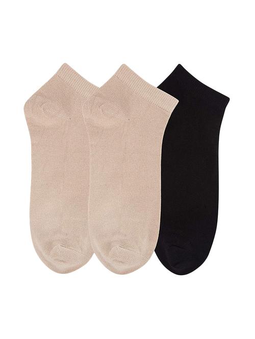 set of 3 multi colored cotton ankle length sock - 16138598 -  Standard Image - 0