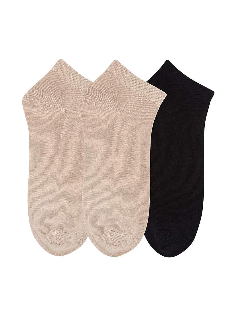 set of 3 multi colored cotton ankle length sock - 16138598 -  Zoom Image - 0