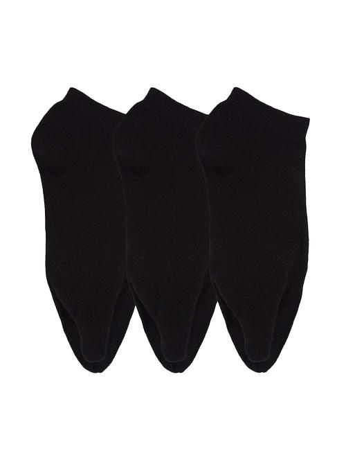 set of 3 black cotton ankle length sock - 16138605 - Standard Image - 0