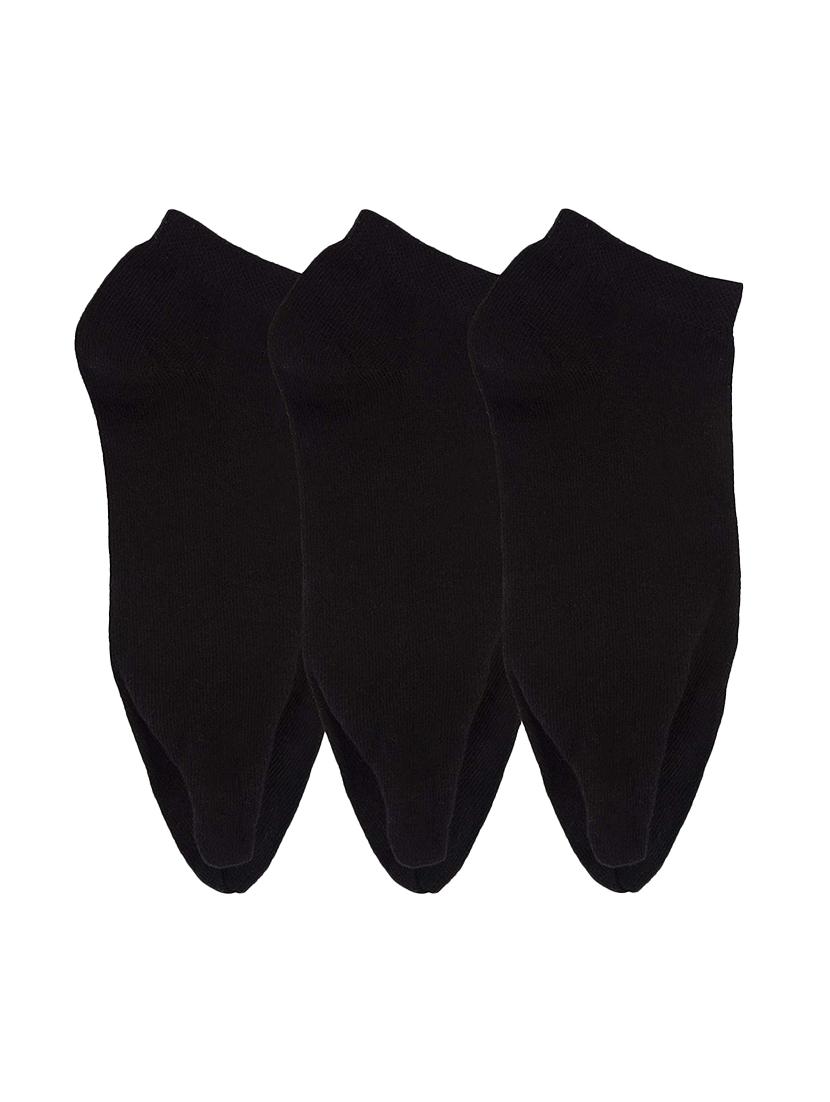 set of 3 black cotton ankle length sock - 16138605 - Zoom Image - 0