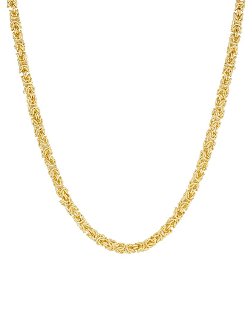 gold satin less steel chain necklace