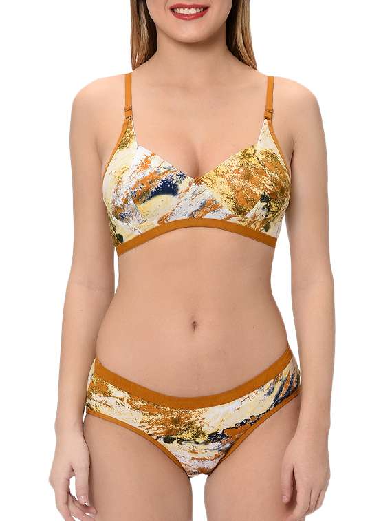 piping detail bra and panty set - 16142717 - Zoom Image - 0