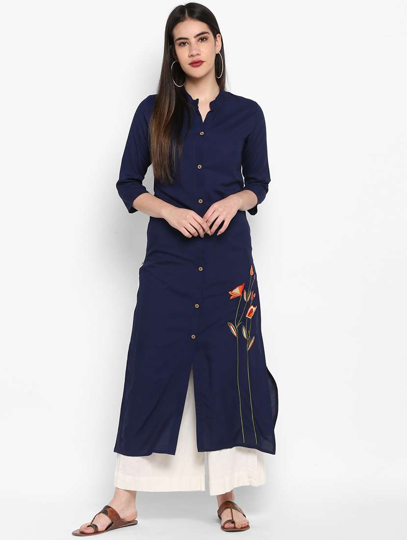 solid straight kurta