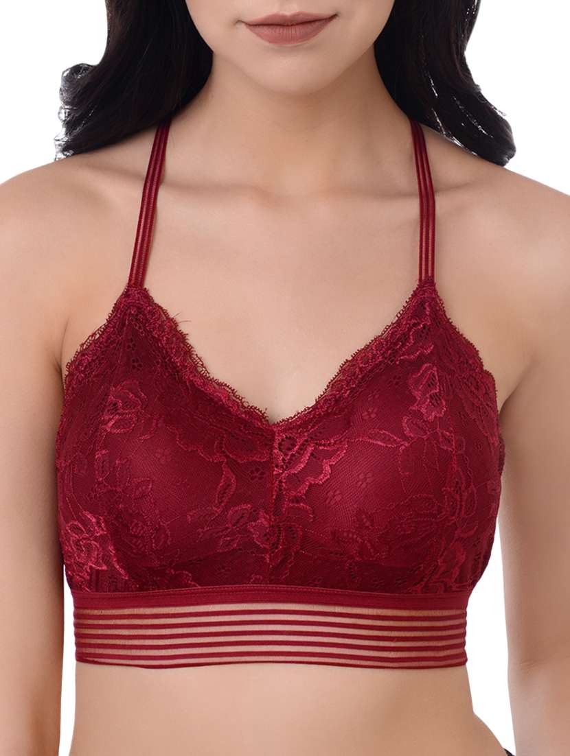 racer back floral laced bralette