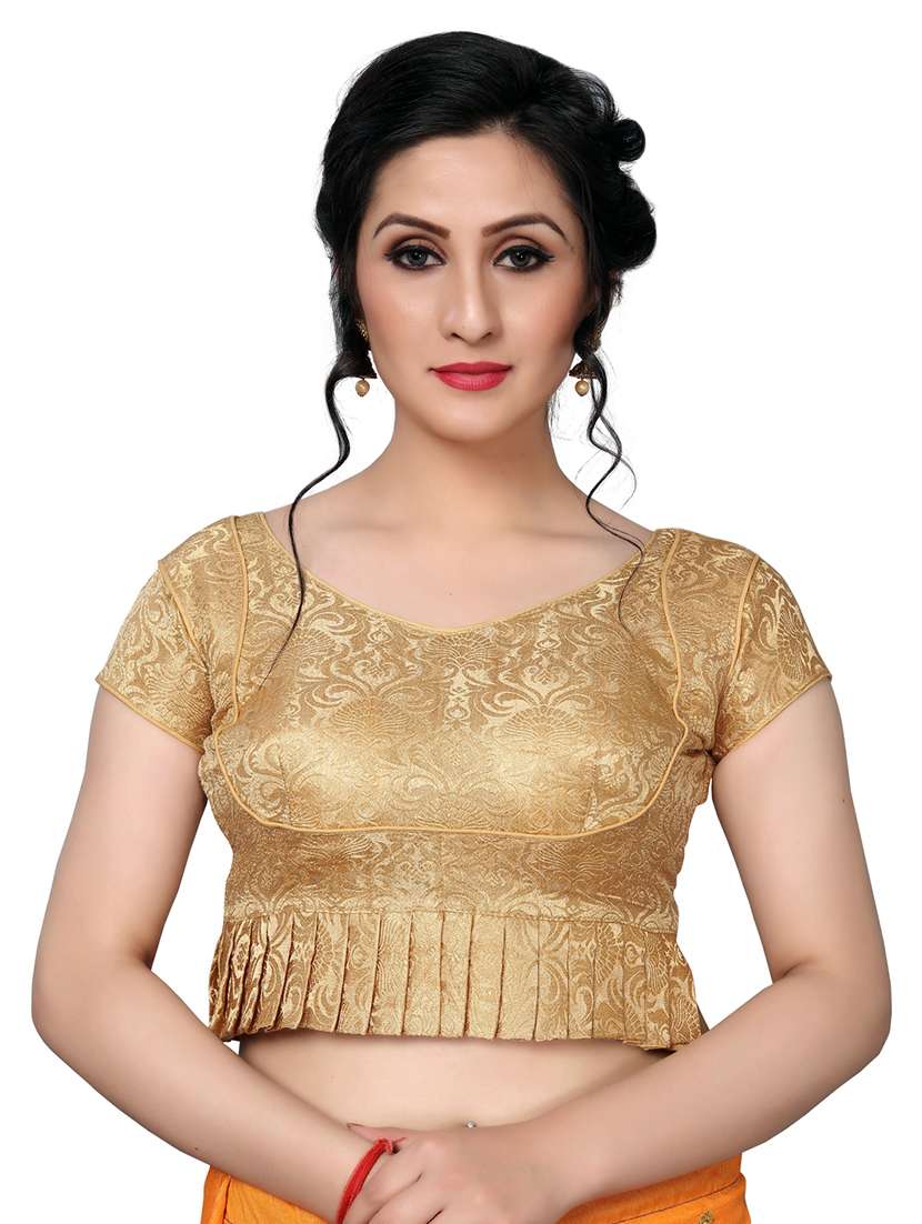 beige silk brocade blouse