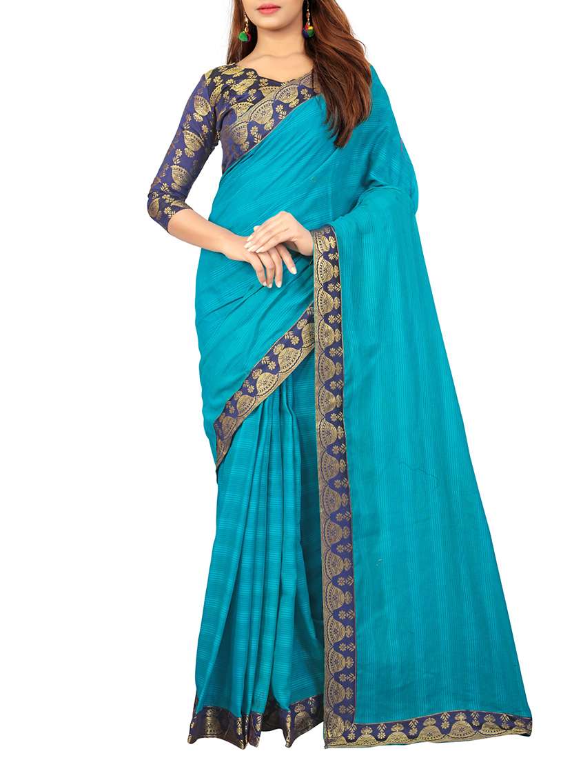 conversational zari border saree with blouse - 16159062 -  Zoom Image - 0