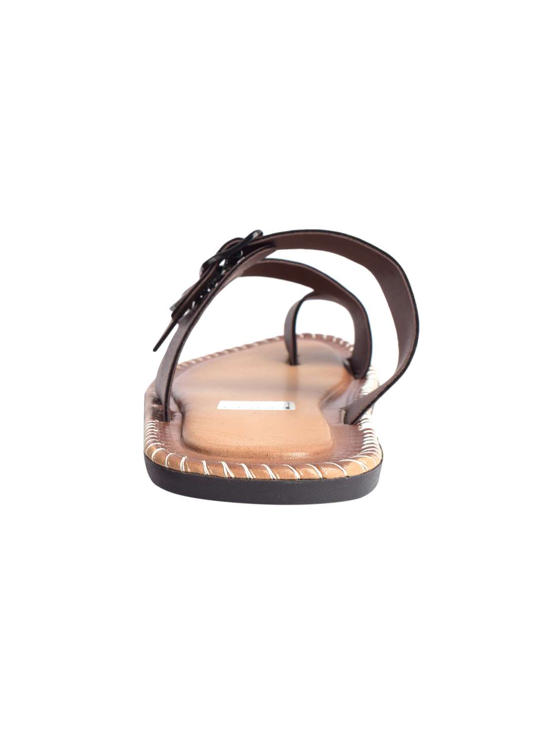 brown leatherette toe separator sandal - 16165406 - Standard Image - 3