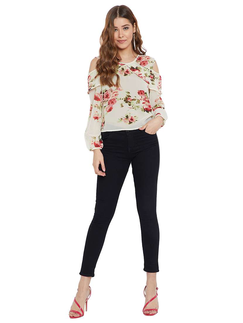 women's straight round neck top - 16166766 -  Standard Image - 3